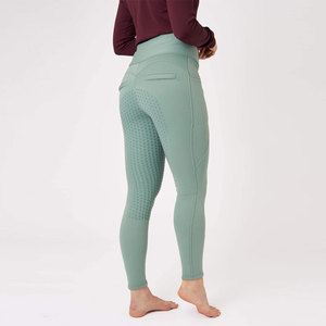 BIG TEN APPAREL Leggings d'équitation taille haute vert olive, style Jodhpur et Breeches, avec poches latérales et empiècements en maille - Product Image 4
