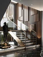 2025 personnalisable en bois massif pliant verre marbre escalier métal rampe nouvelles tendances faisceau central Guangdong Foshan usine