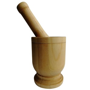Wood Mortar and Pestle Set Superior Quality Teak Wood Kitchenware Garlic Grinder Home and Kitchenware Usage - Product Image 5