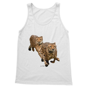 Débardeur classique pour femme Cheetah Brothers, en jersey tricoté respirant, style décontracté vintage, coupe courte personnalisée sur le devant, rayé, pour la gym - Product Image 2