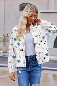 Veste universitaire élégante pour femmes, veste bomber décontractée de baseball, vêtements d'extérieur tendance, vêtements de rue confortables - Product Image 3