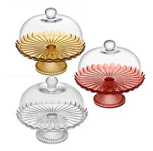 Traditional <b>Glass</b> Cake Stand With <b>Dome</b> Enhancing Classic Cake Presentation For Family Celebrations - Product Image 1