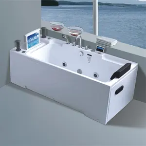 Rechteckige individuell gefertigte Größe moderne Acryl-Badewanne weiße Massagewanne Design