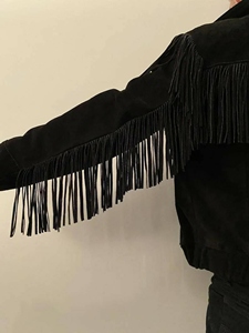 High Quality OME Service Unisex <b>Vintage</b> Motorcycle Leather <b>Jacket</b> with Tassel Eco-Friendly Waterproof Canvas Cow Skin Winter - Product Image 4