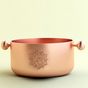 Cuenco decorativo redondo de hierro, artículos de servidor de Color dorado para bodas y suministros de hoteles, hecho a mano, personalizado a granel - Product Image 5