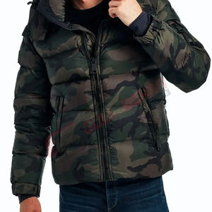 Chaqueta acolchada impermeable a prueba de viento con capucha de alta calidad para hombre, manga larga, invierno, logotipo personalizado, estampado, cuello levantado, calle principal - Product Image 6