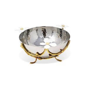 Bol décoratif en laiton doré de luxe, fait à la main, pièce maîtresse de table, accent pour un salon et une salle à manger élégants, décoration d'intérieur - Product Image 5