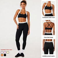 Ensemble de yoga personnalisé, anti-transpiration, 2 pièces, vêtements de sport pour femmes, vêtements de sport, haute élasticité, ensembles assortis pour le pilates et la remise en forme