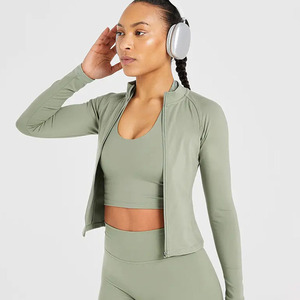 Top corto Halterack verde oliva de alta demanda para mujer, camisetas cortas elásticas y mantecosas suaves y ligeras para entrenamiento físico para mujer - Product Image 6