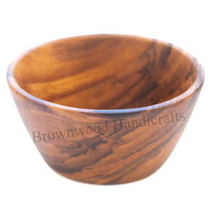 Vente en gros de forme ronde Bol en bois d'acacia, mangue et noyer Fournisseur en gros Bol de service pour fruits et salades Meilleure vente en ligne Produit de cuisine - Product Image 4
