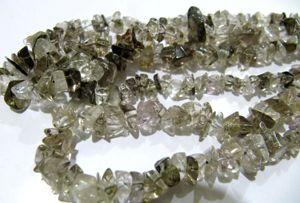 Quartz fumé naturel perles à facettes puce 6 à 10mm gradué meilleure qualité 34 pouces brin noir éminent bijou - Product Image 2