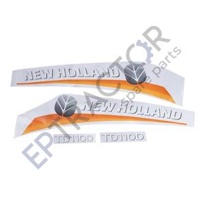 Kit de Calcomanías para Capó de Tractor New Holland TD110D, Juego de Calcomanías de Vinilo Blanco y Amarillo - Product Image 3