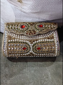 Elegante Bolso de Mano Kundan con Mosaico y Pedrería Hecha a Mano, Bolso de Mano Kundan con Mosaico Premium para Eventos Festivos y Bodas - Product Image 6