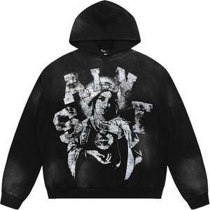 SAINT Hip Hop Vintage para hombre, sudaderas con capucha lavadas, estampado de retrato de espuma 3D, Sudadera con capucha de algodón 100%, Sudadera con capucha de algodón, Sudadera con capucha unisex - Product Image 1