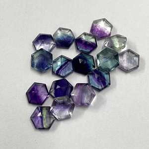 6mm naturel arc-en-ciel Multi Fluorite hexagone pierre polie à facettes en vrac pierre précieuse en gros du fournisseur en gros offres personnalisées - Product Image 1