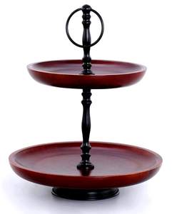 Soporte de madera contemporáneo de dos niveles para pasteles Presentaciones elegantes Herramientas para pasteles - Product Image 2
