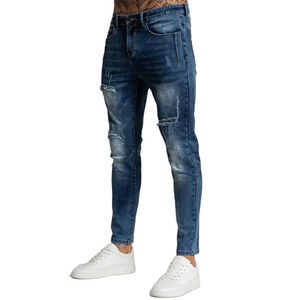 กางเกงยีนส์ทรงสลิมฟิตสำหรับผู้ชายกางเกงยีนส์แฟชั่นสไตล์ใหม่ของ2025กางเกงยีนส์สีน้ำเงินและสีดำสำหรับผู้ชาย - Product Image 1