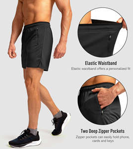Shorts de sport décontractés pour hommes en velours côtelé, séchage rapide, respirant, polyester/coton écologique, shorts de course d'entraînement, personnalisés - Product Image 4