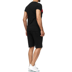 2024 Unisex de alta calidad de dos piezas camiseta pantalones cortos conjunto 100% algodón personalizado tela marca Logo de talla grande adultos - Product Image 2