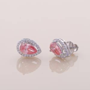 Boucles d'oreilles clous en argent sterling 925 massif avec diamant de laboratoire taille princesse fantaisie de 1,5 carat, design halo, plaqué rhodium, luxe et raffinement - Product Image 2