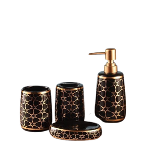 Juego de baño de resina de alta calidad hecho a mano juegos de baño llamativos de aspecto Premium para decoración uso en el baño tendencia superior - Product Image 1