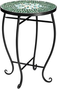 Table en mosaïque rustique faite à la main de haute qualité, écologique, multifonctionnelle, motifs géométriques colorés pour le charme de la maison à l'occasion de Diwali - Product Image 4