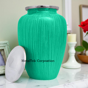 Urna de cremación clásica pintada cepillada para cenizas colores personalizados tarro de urnas funerarias decorativas a prueba de fugas de Metal de aleación de alta calidad - Product Image 6