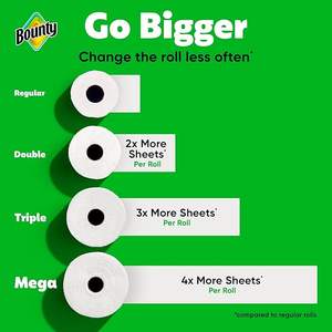 Serviettes en papier jetables Bounty 74664 Select-A-Size, 2 plis, pâte de bois vierge, 110 feuilles/rouleau - Product Image 2