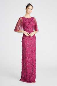 Bordado de lentejuelas Patrón floral Forma de cuerpo largo Vestido de fiesta de noche antiestático Manga completa con cuentas - Product Image 2