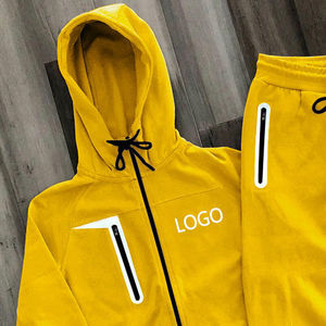 Chándal de algodón con capucha de invierno personalizado de talla grande para hombre con diseño 2 en 1, forro polar transpirable antiolor de longitud completa - Product Image 2