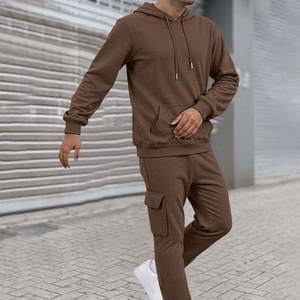 Ensemble de survêtements personnalisés en tissu de coton GSM, ensemble de sweat à capuche vierge et de jogging, approvisionnement de marque privée en usine OEM/ODM - Product Image 3