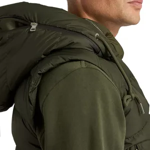 Gilet matelassé respirant avec logo personnalisé en polyester style duvet, chaud pour l'hiver, vêtements d'extérieur sans manches pour hommes, vestes - Product Image 5