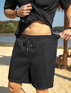 ชุดเซ็ตผ้าลูกฟูก 2 ชิ้น เสื้อเชิ้ตติดกระดุม กางเกงขาสั้น ชุดลำลองสำหรับผู้ชาย ชุดเที่ยวทะเล ชุดออกกำลังกาย ชุดวิ่งจ๊อกกิ้ง - Product Image 5