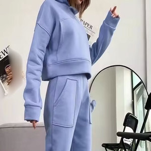 Low MOQ Wholesale <b>Men's</b> Winter <b>Thermal</b> Tracksuit Hoodie and Jogger Sweatpants Set 100% Cotton Fleece 2024 - Product Image 6