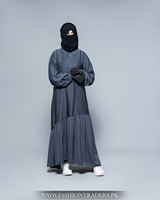 Abaya droite à manches boutonnées, nouveau design, volants, simple, longueur ras du sol, écologique, respirante, vente en gros, robe musulmane, export