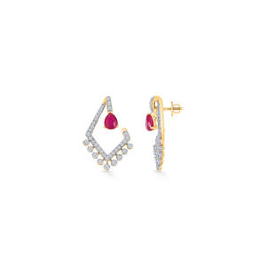 Candor 14k <b>Gold</b> Heart <b>Stud</b> <b>Earrings</b> for Women <b>Rose</b> <b>Gold</b> Plated Zircon & Moissanite Engagement Jewelry - Product Image 3