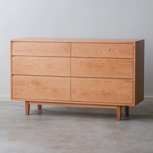 Cómoda de madera de teca maciza de 6 cajones personalizable, cajones dobles europeos modernos de lujo, armario de almacenamiento de dormitorio de MDF, cofre de acento - Product Image 2