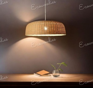 Écologique Artisan Bambou Osier Lumières Lustres Suspendus Rotin Abat-Jour pour Salon Canne Intérieur Extérieur Lumière - Product Image 6