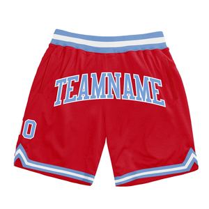 Industrie Direct Engro Sportswear Basketball <b>Shorts</b> Custom Red Light Blue-<b>White</b> Authentic Throwback Basketball <b>Shorts</b> - Product Image 1