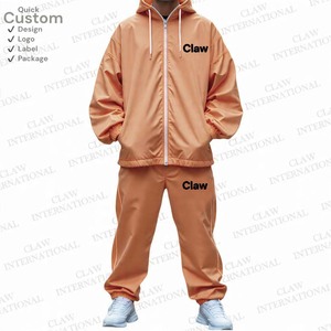 Survêtement coupe-vent en nylon unisexe Ensemble 2 pièces coupe-vent surdimensionné Veste et pantalon coupe-vent pour hommes et femmes - Product Image 5