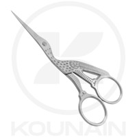 Ciseaux de manucure STORK fabriqués au Pakistan, en acier inoxydable, lame tranchante avec finition miroir, pointes fines pour le soin des cuticules des ongles