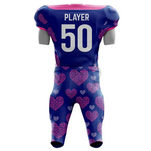 ชุดยูนิฟอร์มอเมริกันฟุตบอลขายดีที่สุด ปรับแต่งได้ แห้งเร็ว พิมพ์ลายแบบระเหิด 100% โพลีเอสเตอร์ ระบายอากาศได้ดี สำหรับผู้ใหญ่ - Product Image 3