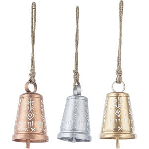 High Quality Modern Style Metal Jute Hanging <b>Cow</b> <b>Bells</b> Rustic Vintage Christmas Indoor Home Garden Decoration - Product Image 2