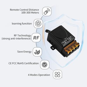 Emylo 30A không dây 433MHz <span class=keywords><strong>RF</strong></span> điều khiển từ xa chuyển đổi 1-kênh Relay module cho AC 12V-72V với FCC <span class=keywords><strong>CE</strong></span> ROHS chứng nhận - Product Image 5