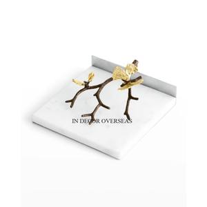Papillons et branches Designer métal argent brillant poli porte-serviettes maison et hôtel Table à manger accessoires de pièce maîtresse - Product Image 1