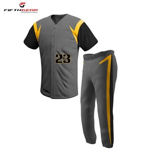 Uniforme de béisbol transpirable de alta calidad para jóvenes Impresión por sublimación personalizable Buen estilo OEM disponible - Product Image 5