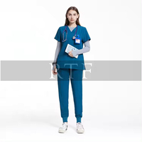 Ensemble de tenues médicales unisexes respirantes et extensibles, écologiques, style jogger, pour infirmières, uniformes d'hôpital, 100% coton