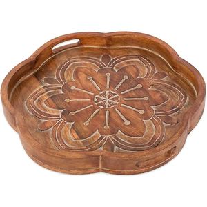 Bandeja de té de bambú Retro ecológica de lujo ligero asas de pastelería USO COMERCIAL plato de cena Rectangular que sirve barbacoa boda - Product Image 5