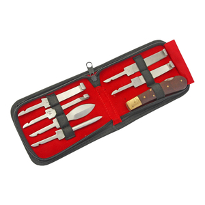 7in1 hoof Knife Set với tùy chỉnh Blades Thợ Đóng móng ngựa công cụ Kit trong bền <span class=keywords><strong>Pouch</strong></span> cắt tỉa dao cho ngựa, gia súc & chăn nuôi chăm sóc - Product Image 1