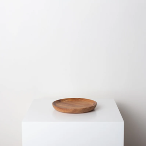 Elegante plato de madera hecho a mano de estilo rústico, duradero, ecológico, artesanía única, platos artesanales de media luna Natural - Product Image 1